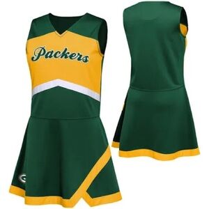 Green and Yellow Packers Girls Cheerleader Dress